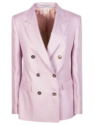 Tagliatore Women's Linen Mini Jacket For Ss26 In Pink