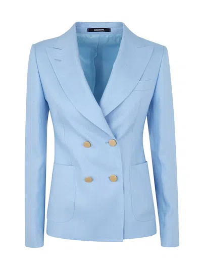 Tagliatore Women Linen Suits In Blue