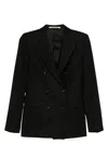 Tagliatore Women Parigi Double-breasted Linen Blazer In Black
