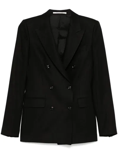 Tagliatore Women Parigi Double-breasted Linen Blazer In Black