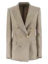 Tagliatore Paris Linen Double Breasted Blazer