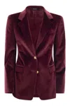 Tagliatore Patch-pocket Velvet Blazer In Brown