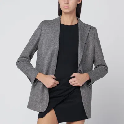 Tagliatore Single Breasted Wool Blazer In Gray
