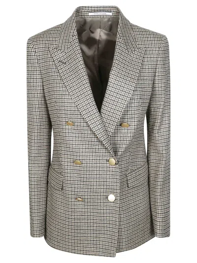 Tagliatore Women's  Lurex Houndstooth Jacket In Beige