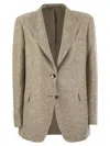 Tagliatore Beige Jacket With Pointed Lapels And Front Pockets In Cream