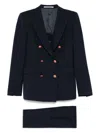 Tagliatore Wool Blend Double-breasted Suit In Blue