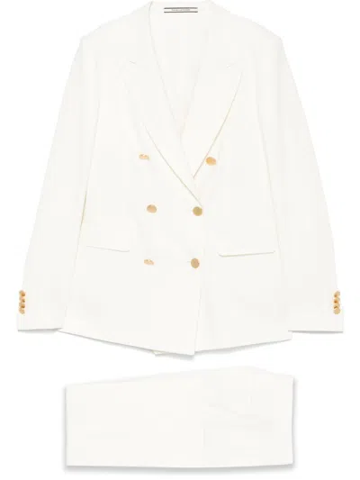 Tagliatore Women Wool Blend Double-breasted Suit In White