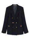 Tagliatore Wool Double-breasted Jacket With Peak Lapels In Black