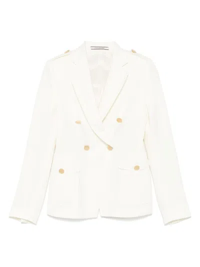 Tagliatore Women Wool Double-breasted Jacket In White