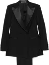 Tagliatore Suit Wool Double-breasted Peak Lapels In Black