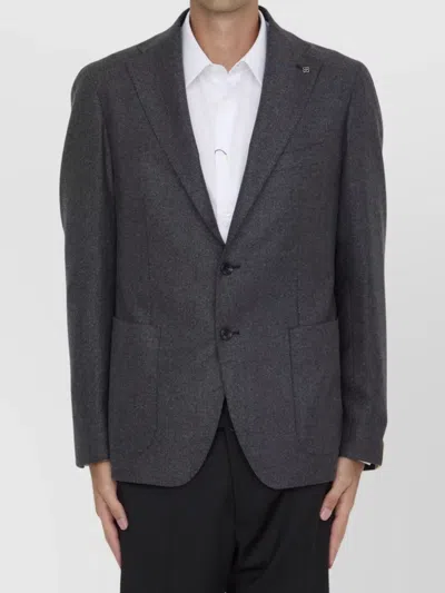 Tagliatore Wool And Cashmere Blend Jacket In Gray