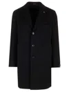 Tagliatore Tailored Coat With Notch Lapel And Pockets In Black