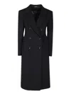 Tagliatore Double-breasted Wool Coat In Black