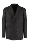 Tagliatore Blue Double-breasted Jacket With Patch Pockets