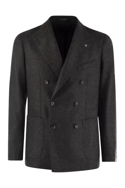 TAGLIATORE TAGLIATORE WOOL AND CASHMERE DOUBLE-BREASTED JACKET
