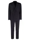 Tagliatore Wool And Cashmere Double-breasted Suit In Black