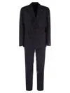 Tagliatore Wool And Cashmere Double-breasted Suit In Blue