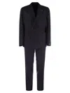 Tagliatore Wool And Cashmere Double-breasted Suit In Blue