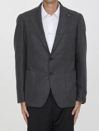 Tagliatore Wool And Cashmere Jacket In Black