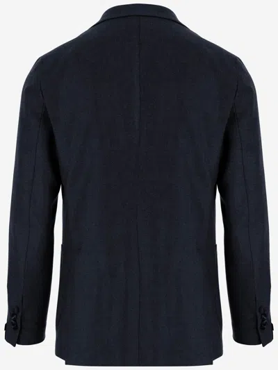 Tagliatore Wool And Cashmere Jacket In Blue
