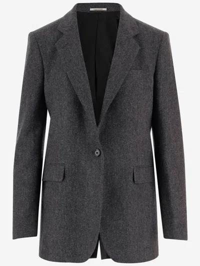 Tagliatore Wool And Cashmere Jacket In Black
