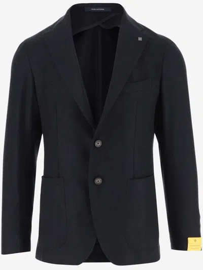 TAGLIATORE TAGLIATORE WOOL AND CASHMERE SINGLE BREASTED JACKET