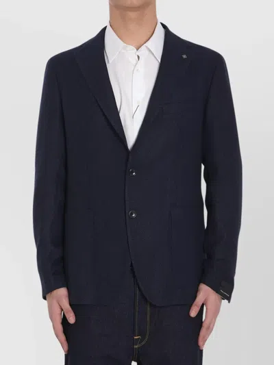 TAGLIATORE WOOL AND LINEN BLEND JACKET