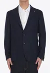 Tagliatore Lapel Single-breasted Jacket With Front Patch Pockets In Blue