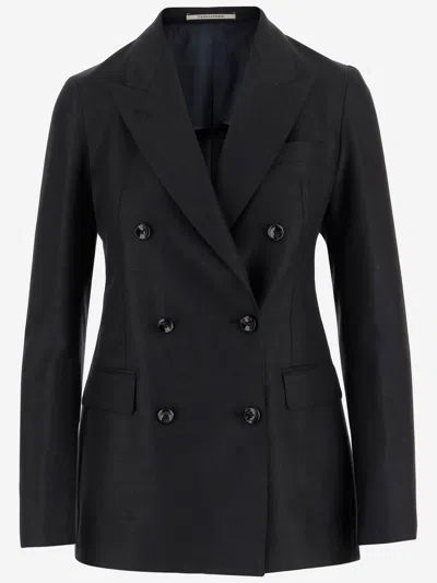 Tagliatore Wool And Silk Blend Jacket In Multi