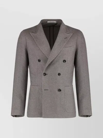 TAGLIATORE WOOL AND SILK DOUBLE-BREASTED JACKET