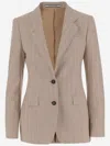 Tagliatore Wool And Silk Single-breasted Jacket In Beige