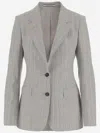 Tagliatore Wool And Silk Single-breasted Jacket In Grey