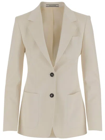 Tagliatore Wool And Silk Single-breasted Jacket In White