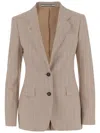 Tagliatore Wool And Silk Single-breasted Jacket In Neutrals