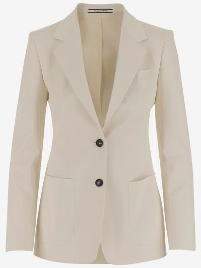 TAGLIATORE WOOL AND SILK SINGLE-BREASTED JACKET