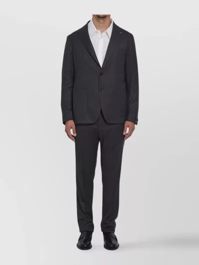 Tagliatore Wool And Silk Two-piece Tailored Suit In Black
