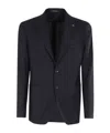 Tagliatore Tailored Wool Blazer With Notch Lapels In Black