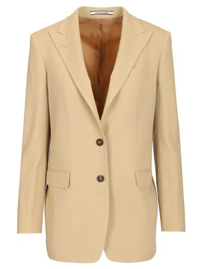 Tagliatore Wool Blazer Jackets Beige In Pink