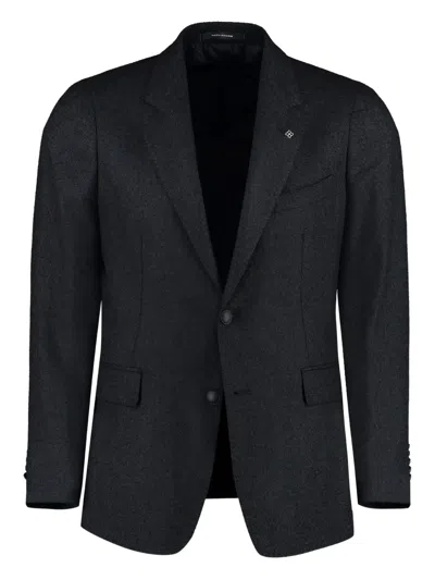 Tagliatore Wool-blend Blazer In Black