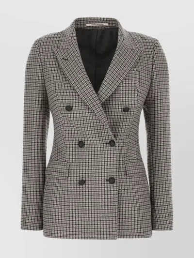 Tagliatore Wool Blend Blazer With Embroidered Sequin Detailing