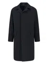 Tagliatore Straight Cut Coat With Concealed Button Placket In Black