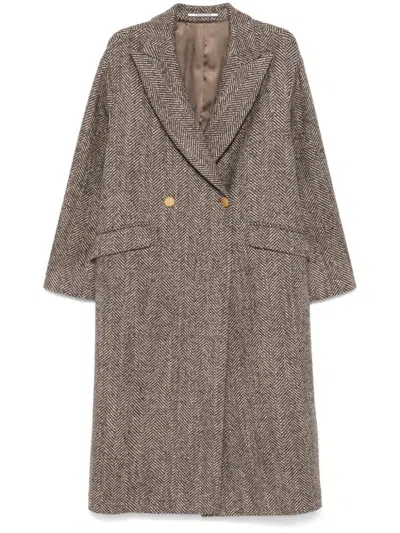 Tagliatore Wool Blend Coat Clothing In Brown