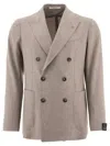 Tagliatore Wool Blend Double-breasted Blazer In Grey