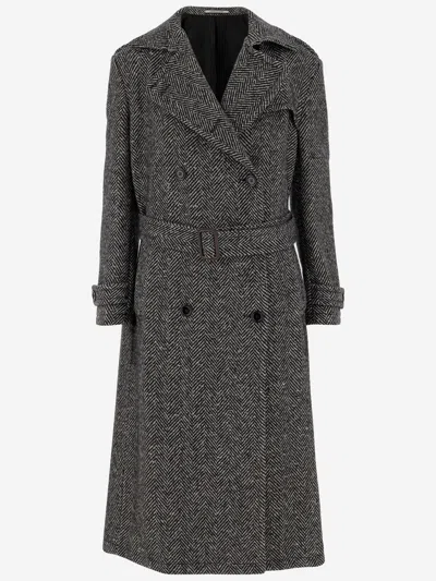 Tagliatore Wool Blend Double-breasted Coat In Gray