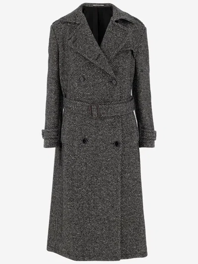 TAGLIATORE TAGLIATORE WOOL BLEND DOUBLE BREASTED COAT