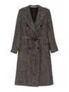 Tagliatore Herringbone Double-breasted Wool Coat In Brown