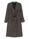 Tagliatore Herringbone Double-breasted Wool Coat In Brown