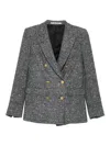 Tagliatore Checkered Double-breasted Blazer Notched Lapels In Black