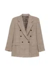 Tagliatore Check-pattern Double-breasted Jacket In Neutral