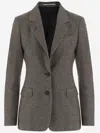 Tagliatore Wool Blend Jacket With Herringbone Pattern In Gray